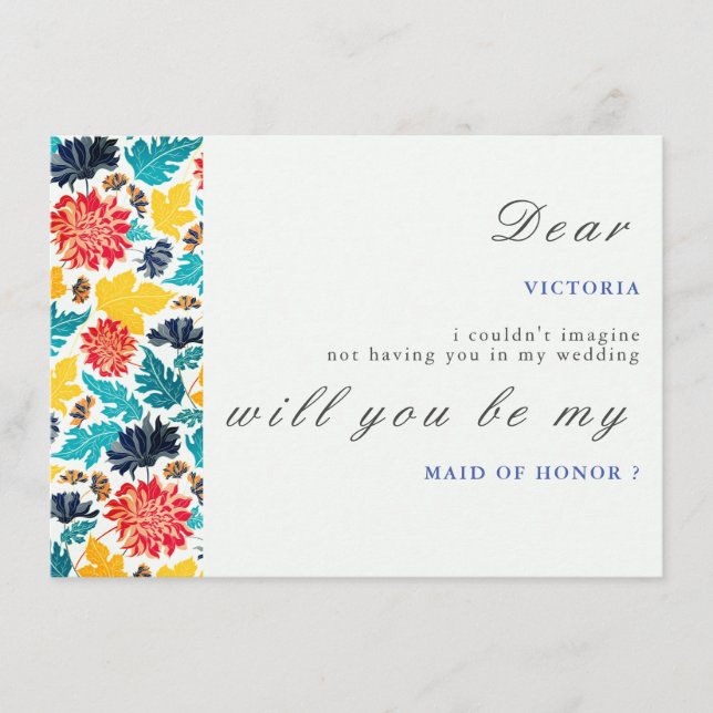 Natural Blue Yellow Watercolor Sunflowers Wedding Menu (Front)