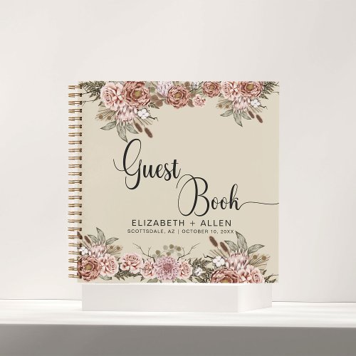 Natural Boho Personalized Wedding Guest Book