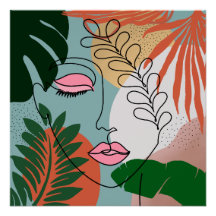 Natural Boho tropical illustration 
