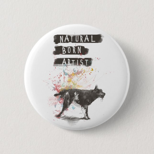 natural born artist button (Front)