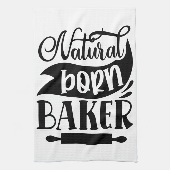 Natural Born Baker Kitchen Towel (Vertical)