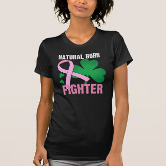Natural Born Fighter St Patricks Day Breast Cancer T-Shirt