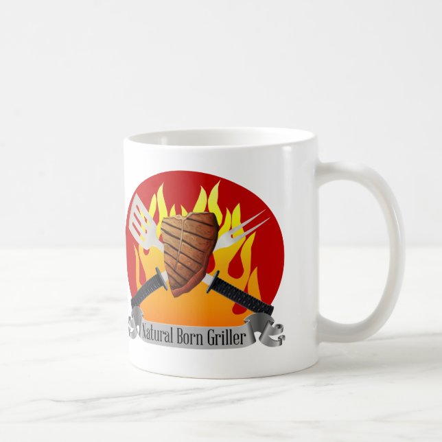 Natural Born Griller Mug Father's Day BBQ gift (Right)