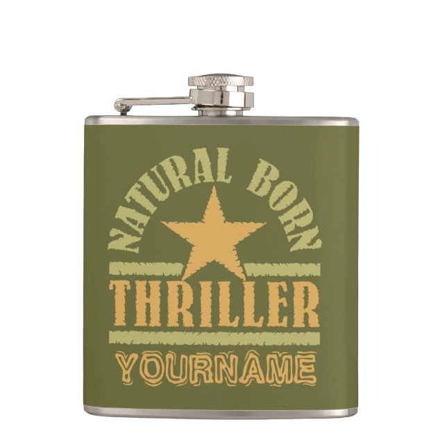 Natural Born Thriller custom flask (Front)