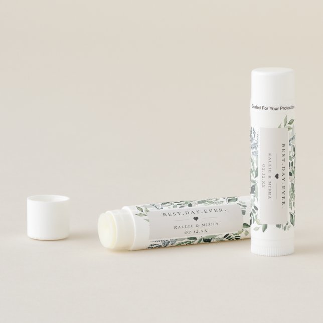 Natural Botanic Foliage Frame Wedding Favor Lip Balm (In Situ)