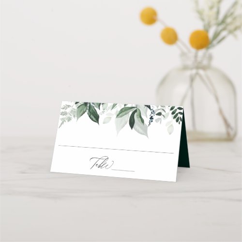 Natural Botanic Foliage Wedding Place Card