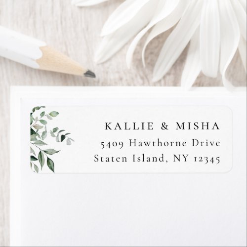 Natural Botanic Greenery Address Label