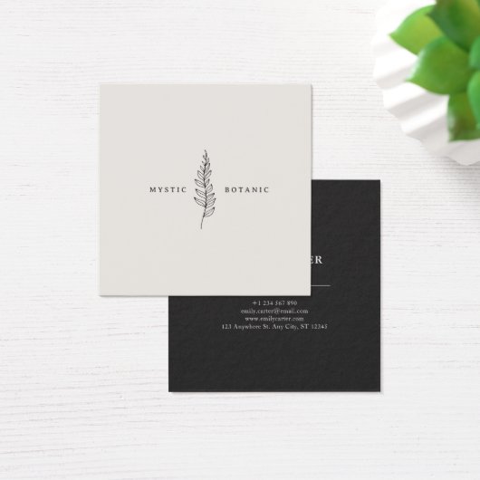 Natural Botanic Leaf Modern Business Profile Card (Desk)