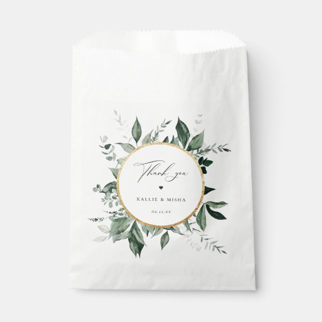 Natural Botanic Wedding Thank You Favor Bag (Front)