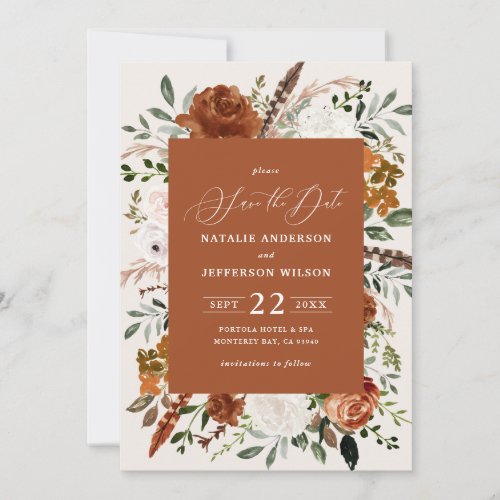 natural botanical rustic elegant modern wedding    save the date