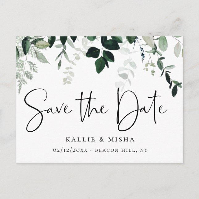 Natural Botanics Save the Date Announcement Postcard (Front)