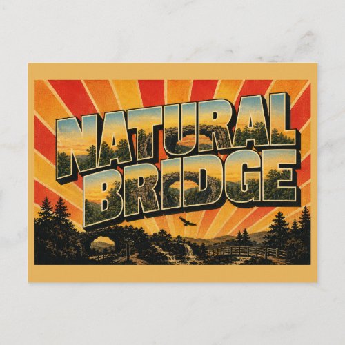 Natural Bridge State Park VA Limestone Arch Art Postcard