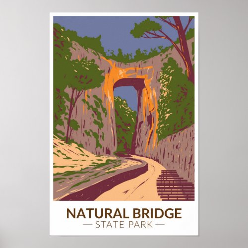Natural Bridge State Park Virginia Vintage  Poster
