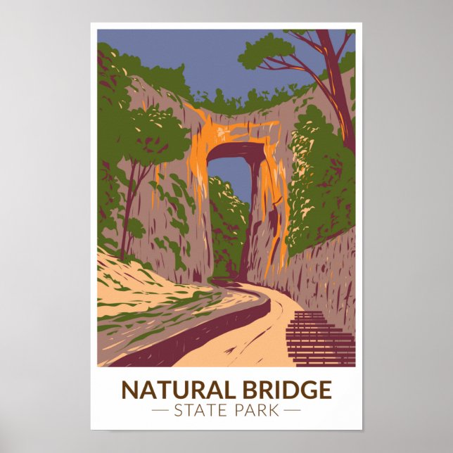 Natural Bridge State Park Virginia Vintage  Poster (Front)