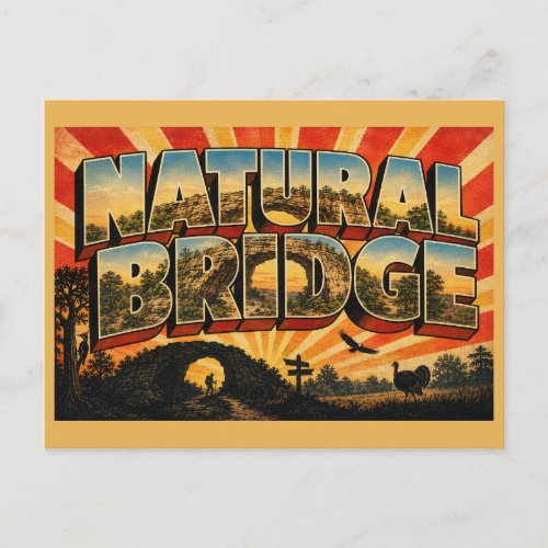 Natural Bridge State Park WI Sandstone Arch Art Postcard