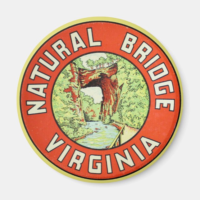 Natural Bridge Virginia  vintage travel Magnet (Front)