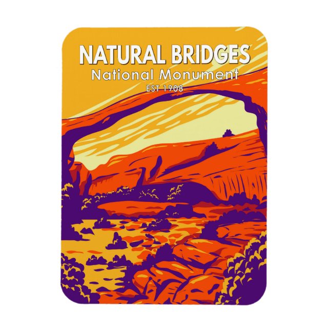 Natural Bridges National Monument Utah Vintage Magnet (Vertical)