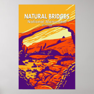 Natural Bridges National Monument Utah Vintage Poster