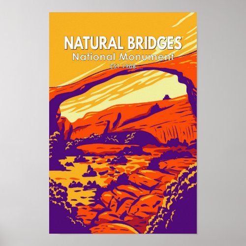 Natural Bridges National Monument Utah Vintage Poster