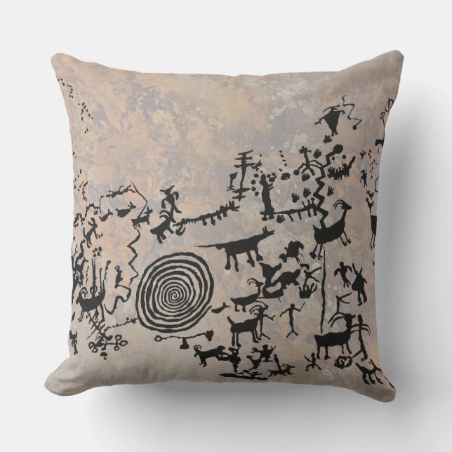 Natural Bridges Petroglyph Panel Outdoor Pillow (Front)