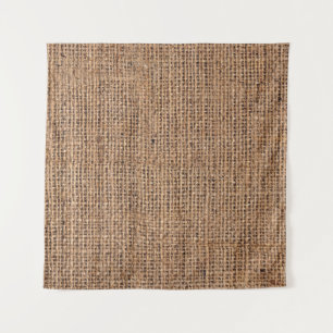 Natural Brown Burlap Canvas Coarse Grunge Backgrou Tapestry