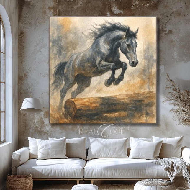 Natural Brown Equestrian Horse Jumping Wall Decor (Natural Brown Equestrian Horse Jumping Wall Decor)