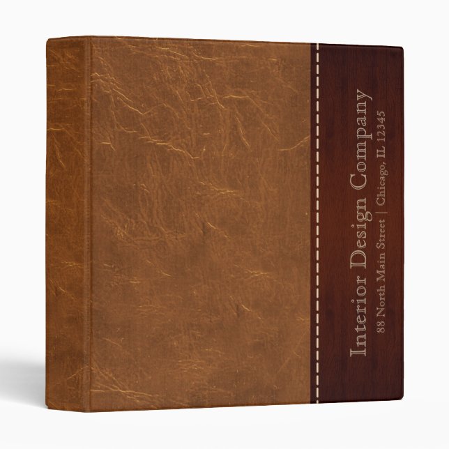 Natural Brown leather look Binder (Front/Spine)