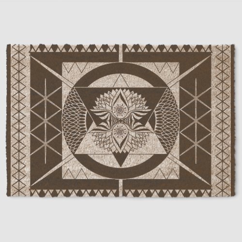 Natural Brown Mandala Style Door Mat for Home Natural Brown Mandala Style Door Mat for Home