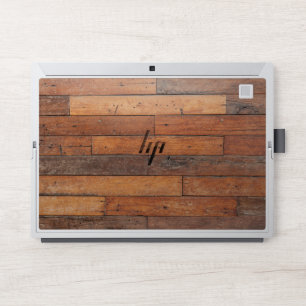 Natural brown rustic wood texture planks pattern HP laptop skin