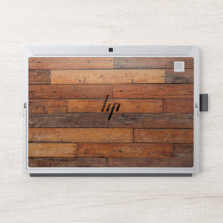 Natural brown rustic wood texture planks pattern HP laptop skin