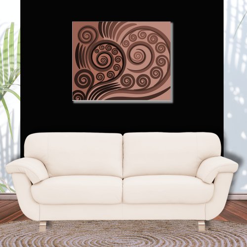 Natural Brown Stylized Fern Frond Curls Poster