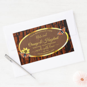 Natural Brown Wood Grain Tree Bark Product Labels