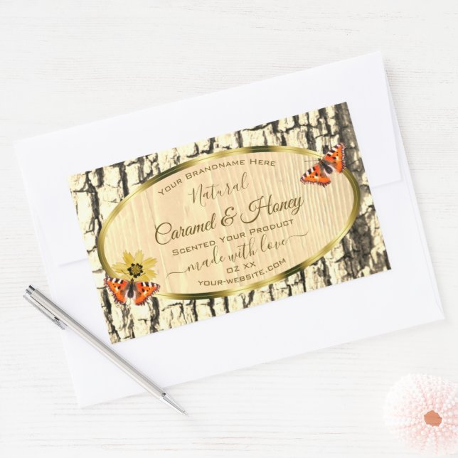 Natural Brown Wood Grain Tree Bark Product Labels (Envelope)