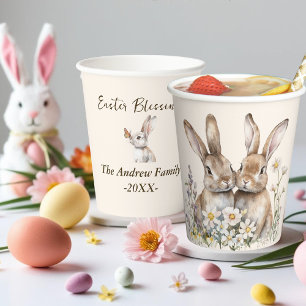 Natural Bunny Custom Bunny Easter Paper Cups