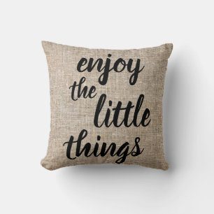 Natural Burlap Linen Pillow with Quote