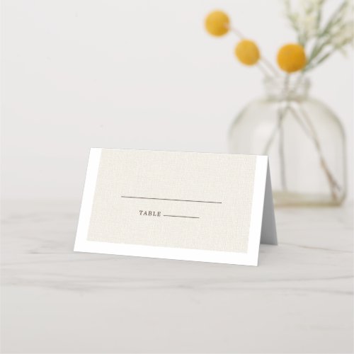 Natural Burlap Texture Effect Wedding Place Card