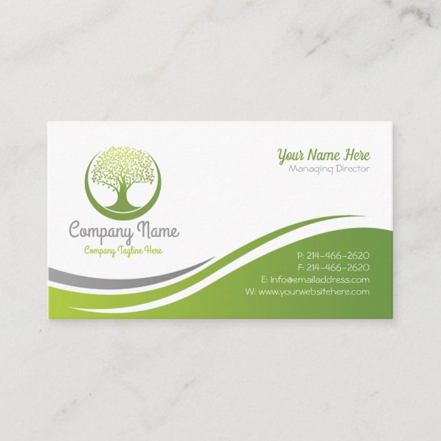 Natural Business Card (Green Card) (Front)