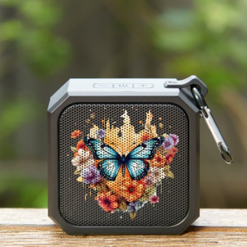 Natural Butterfly Floral Blossom Haven Watercolor Bluetooth Speaker