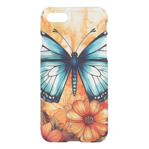 Natural Butterfly Floral Blossom Haven Watercolor iPhone SE87 Case