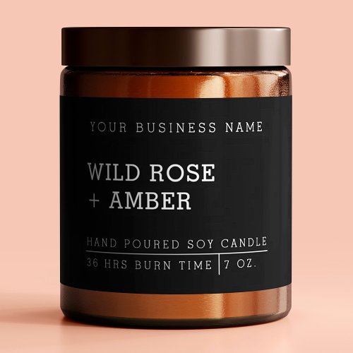 Natural Candle Black Product Label Stickers