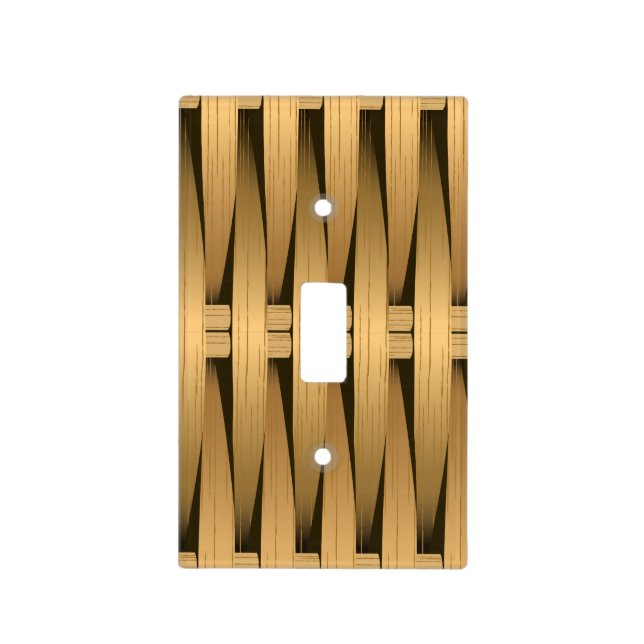 Natural cane wicker light switch cover (Front)
