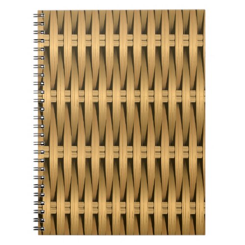 Natural cane wicker notebook