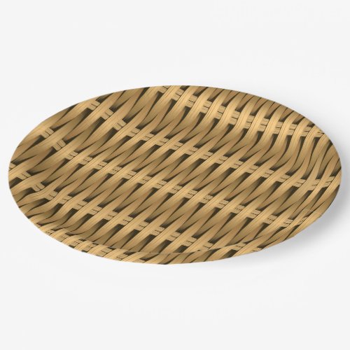 Natural cane wicker paper plates