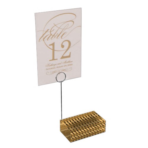 Natural cane wicker table card holder