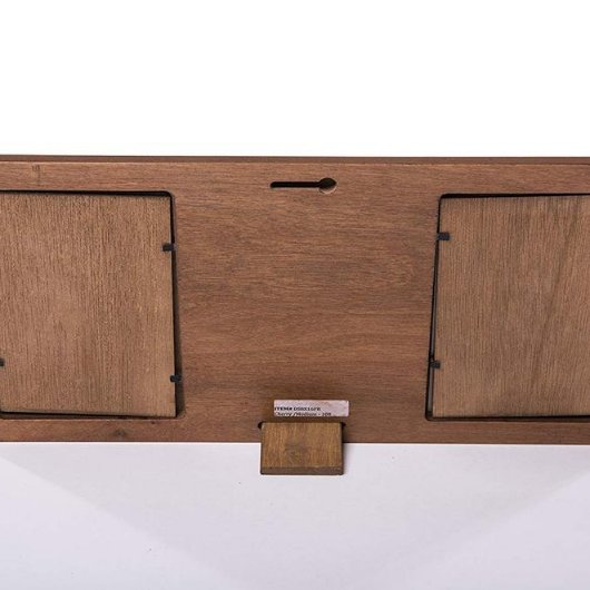 Natural Cherry Wood Memorial Double Picture Frame (Back)