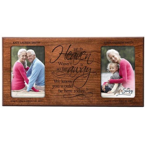 Natural Cherry Wood Memorial Double Picture Frame