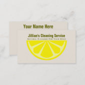 Natural Cleaning Service Business Card - Lemon (Front/Back)