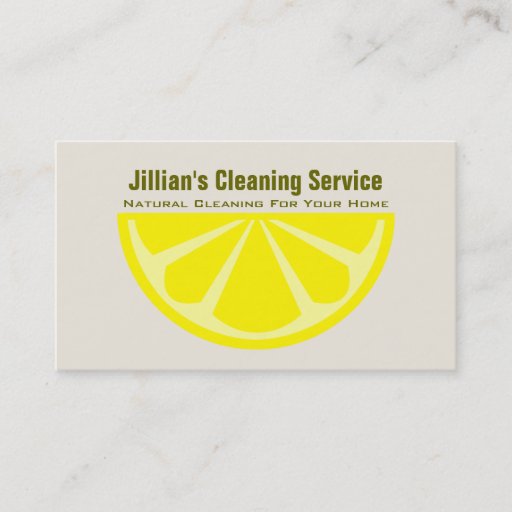 Customizable Natural Cleaning Service Business Card - Lemon