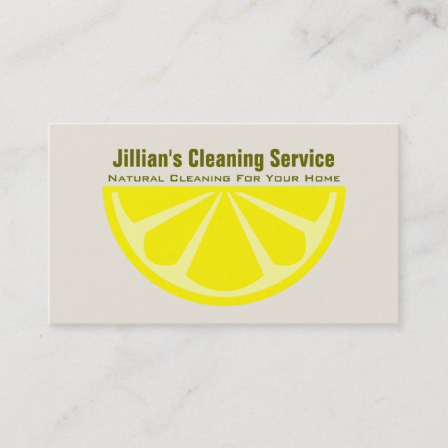 Natural Cleaning Service Business Card - Lemon (Front)
