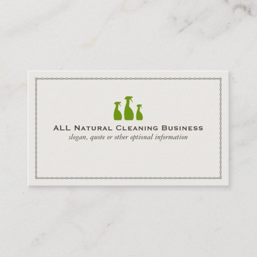 Customizable Natural Cleaning Service Business Cards